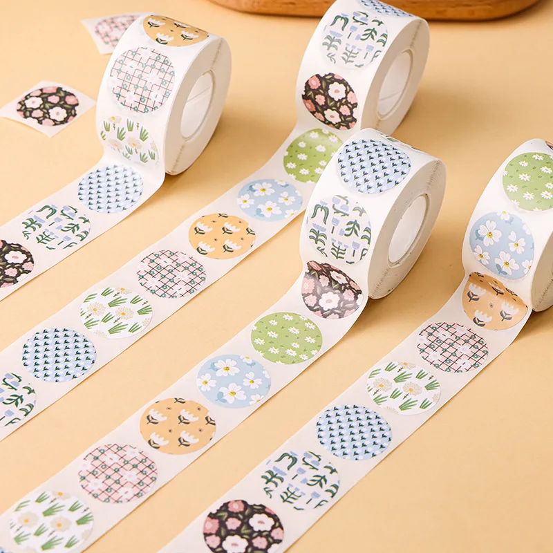 100-500 Pcs 1Inch Fragmented Flower Sealing Stickers Scrapbooking Design Festival Party Decorations Floral Sticker Gift Labels