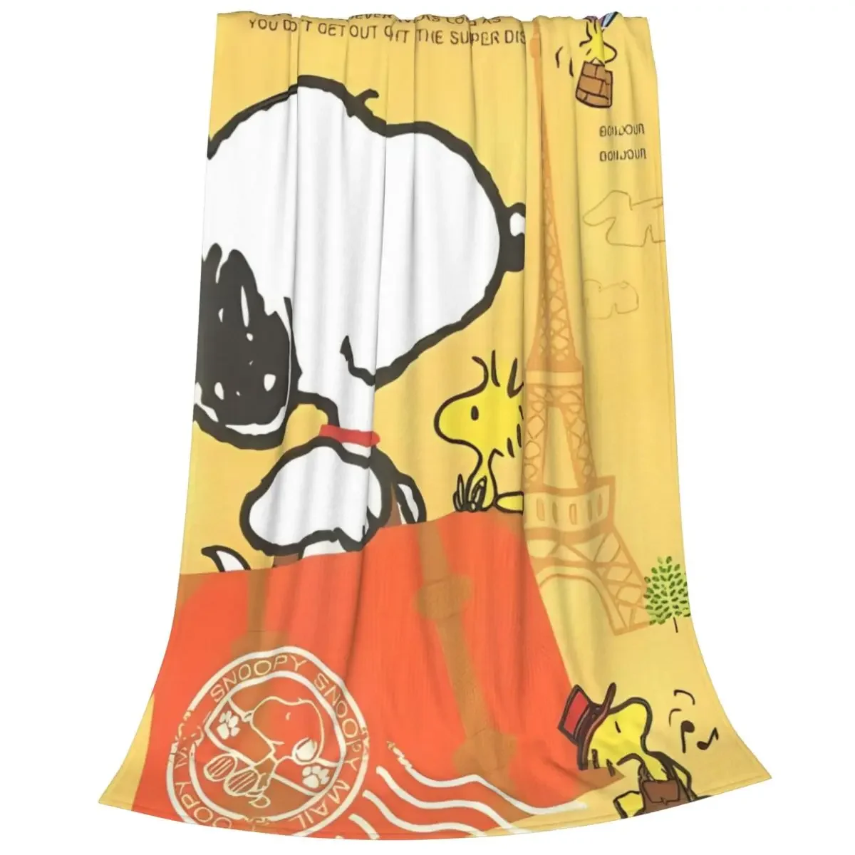 Peanuts Snoopy Woodstock Travel Blankets Cartoon Cute Flannel Awesome Warm Throw Blanket for Bedding Lounge Decoration Car