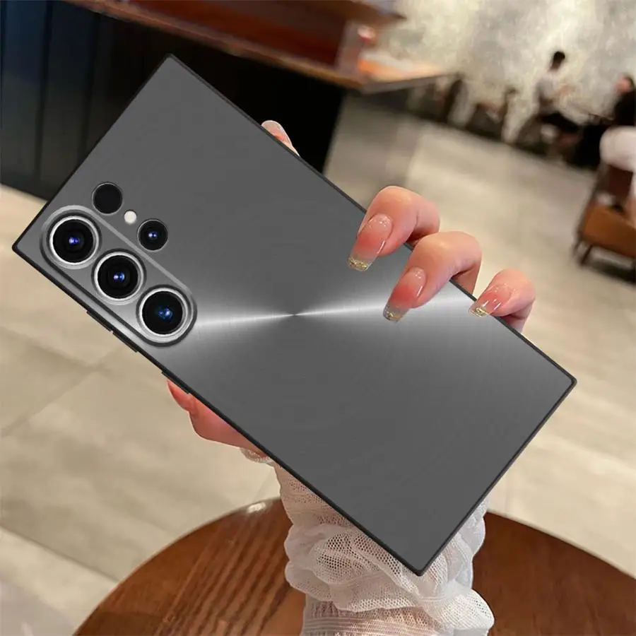 نحى الملمس المعدني الصلب طباعة الأسود لينة غطاء الهاتف حقيبة لهاتف سامسونج غالاكسي S23 الترا S25 حافة S21 FE S24 زائد S20 #5