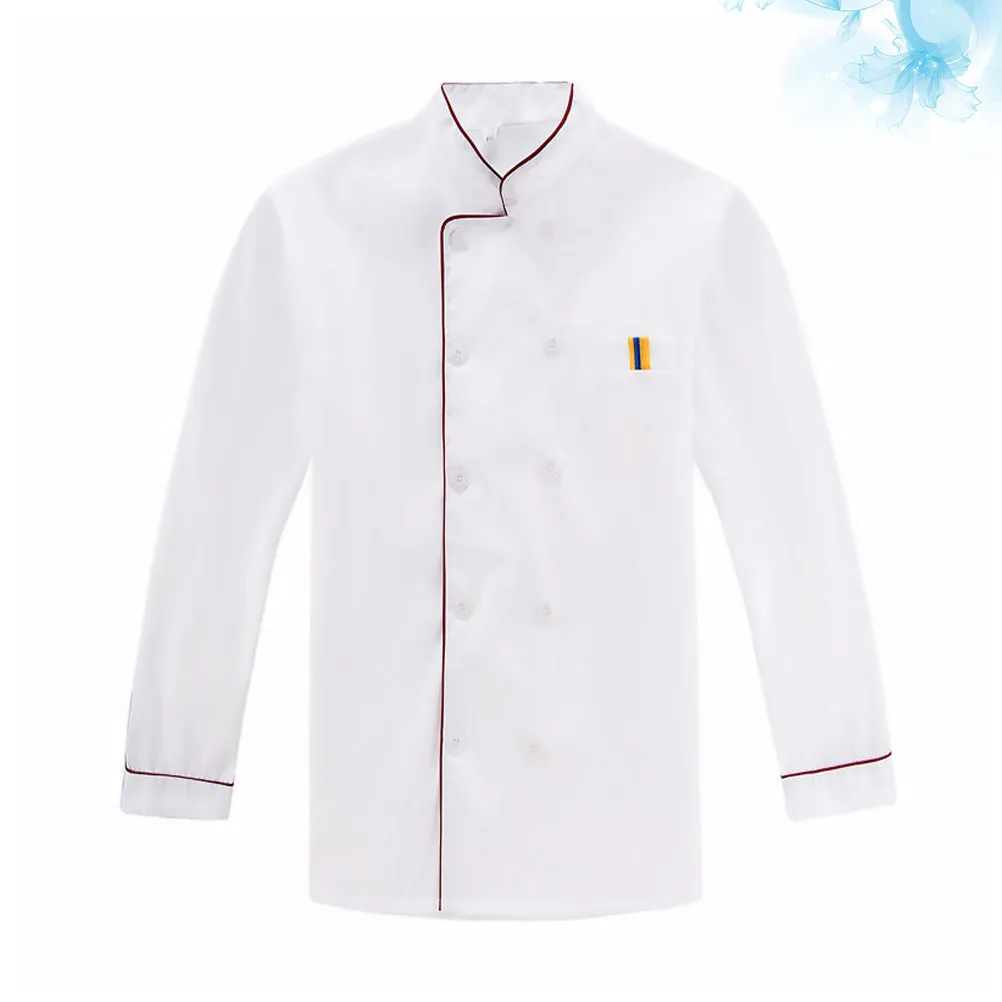 긴팔 셰프 자켓 레드 엠보싱 XL 사이즈 통기성 내마모성 방유 레스토랑 호텔 주방 요리사 유니폼