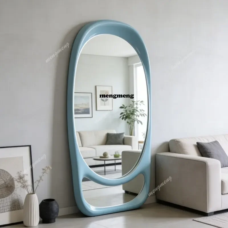 A68Modern minimalist floor mirror art style high-end full-body mirror home cloakroom bedroom fitting mirror