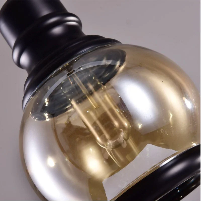 Vintage Amber glass wine bottle pendant light Industrial style LED E27 Bulb Iron  lamp for bar restaurant Coffee shop