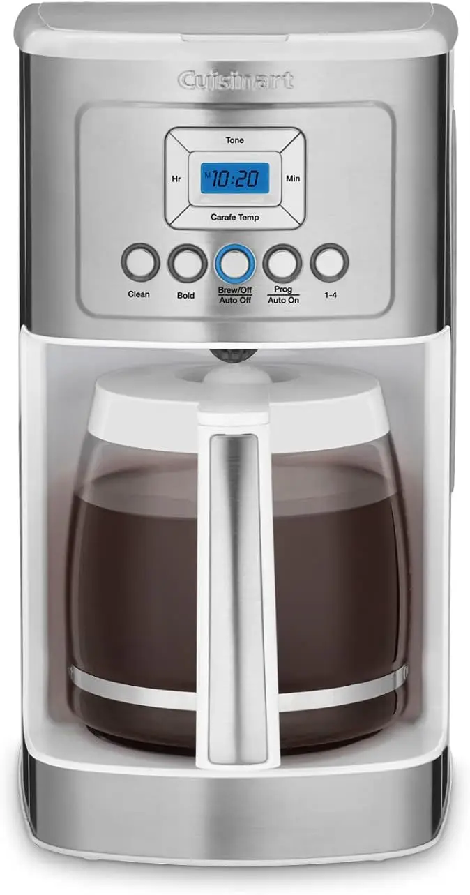 

14-Cup Programmable Coffee Maker with PerfecTemp Glass Carafe, Brew Strength Control, Brew Pause, Stainless Steel, White