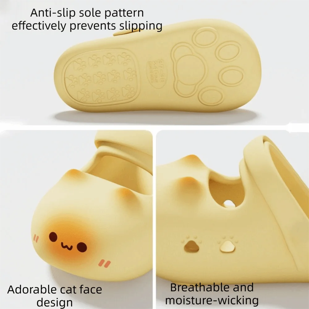 Adorable Waterproof Cat Slippers Anti Slip Closed Toe Cat Paw Slippers Soft Bottom Bottom Cat Paw Small Cat Mules Outdoor Indoor view 5
