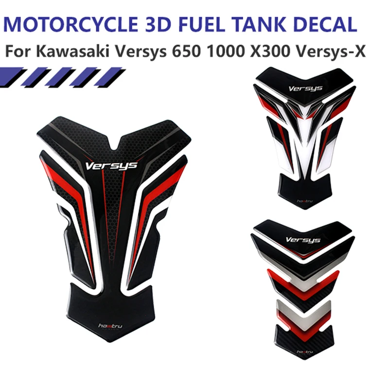 

For Kawasaki Versys 650 1000 X300 Versys-X Motorcycle Accessories 3D Fuel Tank Pad Protection Sticker Fuel Tank Decal