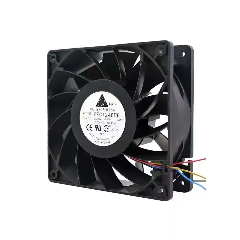 LY SLIDER FFC1248DE DC 48V 0.75A 12038 PWM Fan, 120x120x38mm Dual Ball Bearing Heavy Duty Telecom Cabinet Server Axial Fan