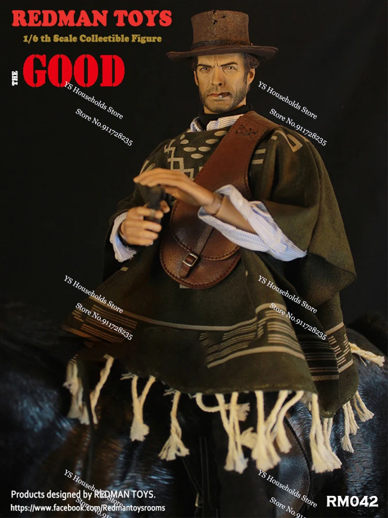 Redman Speelgoed Origineel 1/6 Rm042 Goede Rm043 Bad Rm044 Lelijke Man Actiefiguur Mexico Stad Filmserie 12 "Volledige Set Cowboymodel