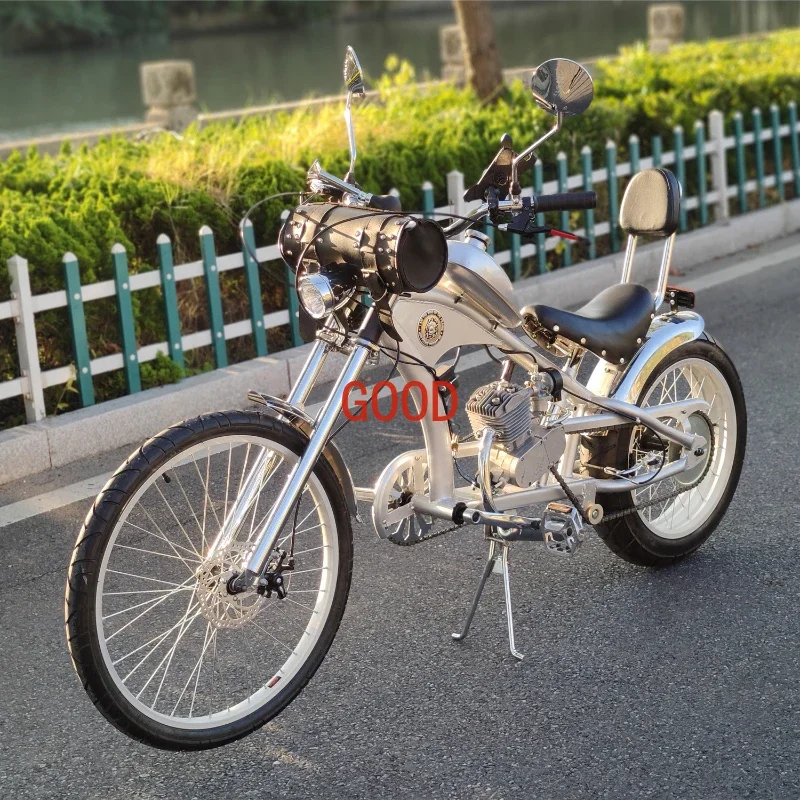 48CC Motorbike Chopper Bike Stylish Vintage Look Engined Bike Loud Noise Bike Vehicle Tank Separated  24inch Front Wheel