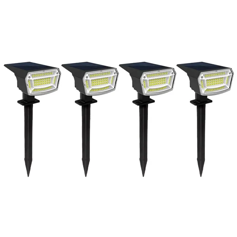 

Солнечные ландшафтные прожекторы MAKE-4PCS 59LED, водонепроницаемые садовые светильники на солнечных батареях для уличного освещения двора, теплый свет