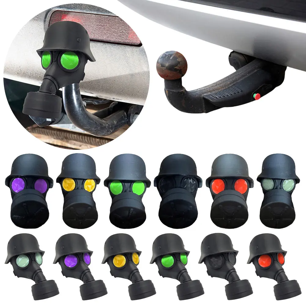 2PCS Funny Gas Mask Helmet Trailer Hitch Cover Trailer Hitch Ball Cover Trail Hitch Cover Prevent Receiver Tube From Rusting