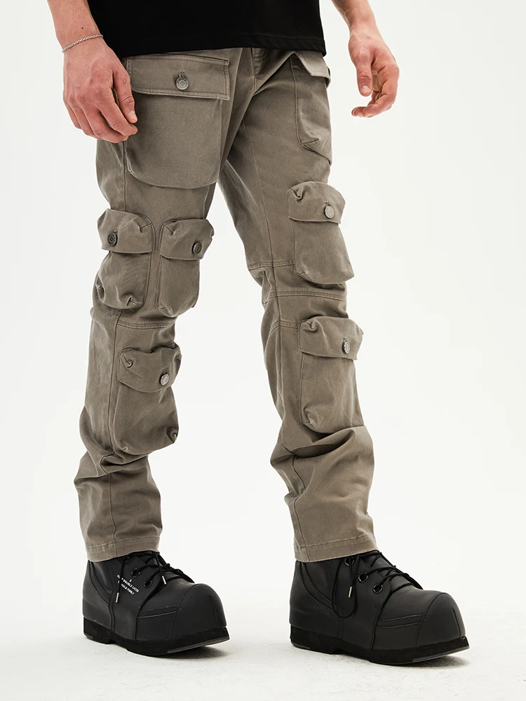 

Wash To Make Old Retro Tactics Techwear Style Pants Multi-pocket Cargo Pants High Street Casual