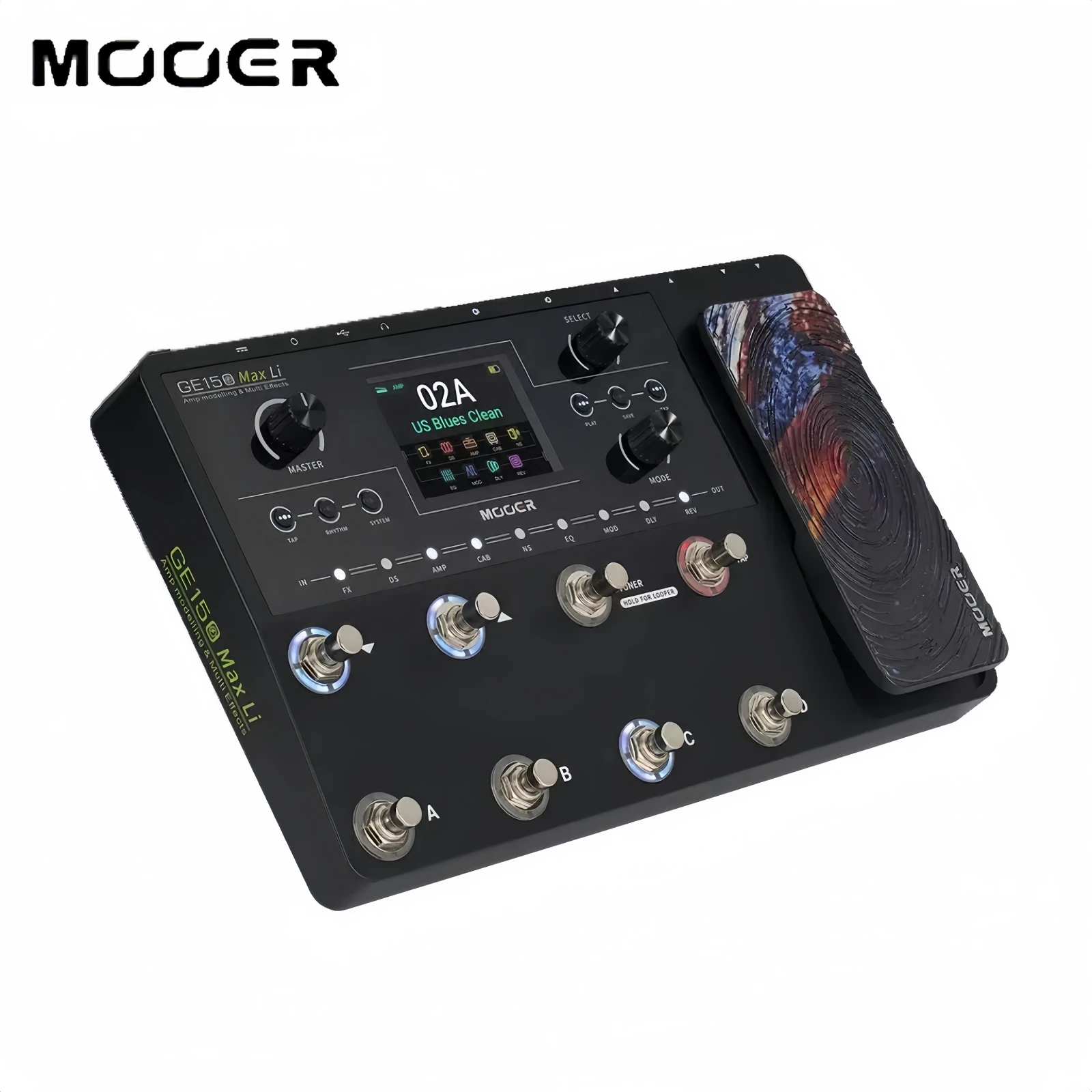MOOER GE150 Max Li Guitar Multi Effects Processor Pedal Electric Guitar Effects Pedal for Studio Stage Outdoor Gig Shows