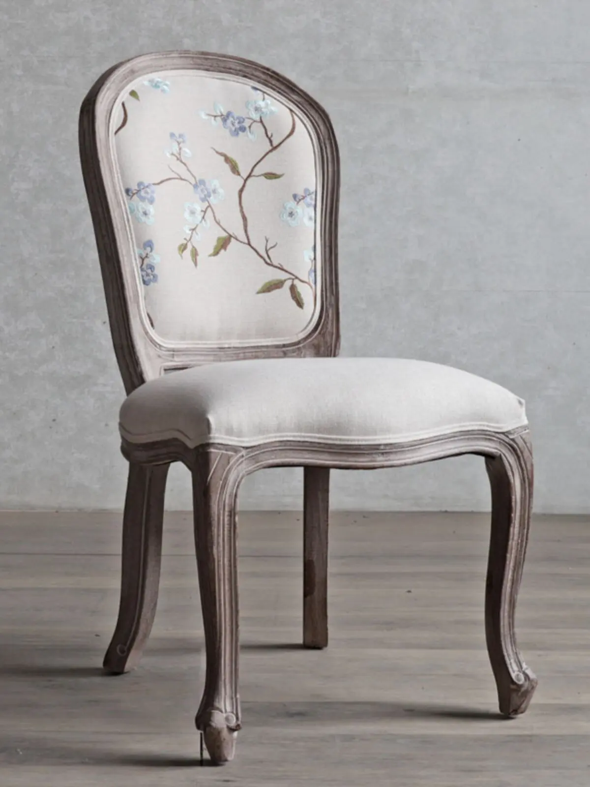 Dining chair, solid wood distressed upholstered backrest chair, armchair, hotel designer chair