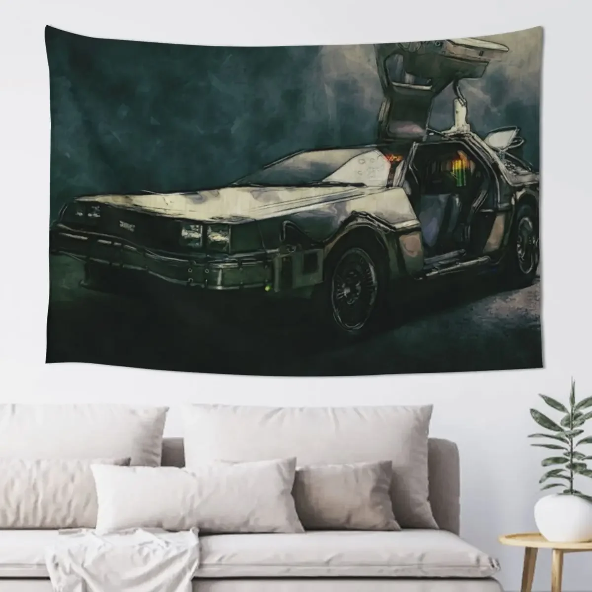 

Back to the Future DeLorean watercolour Tapestry House Decoration Bedrooms Decor Room Design Tapestry