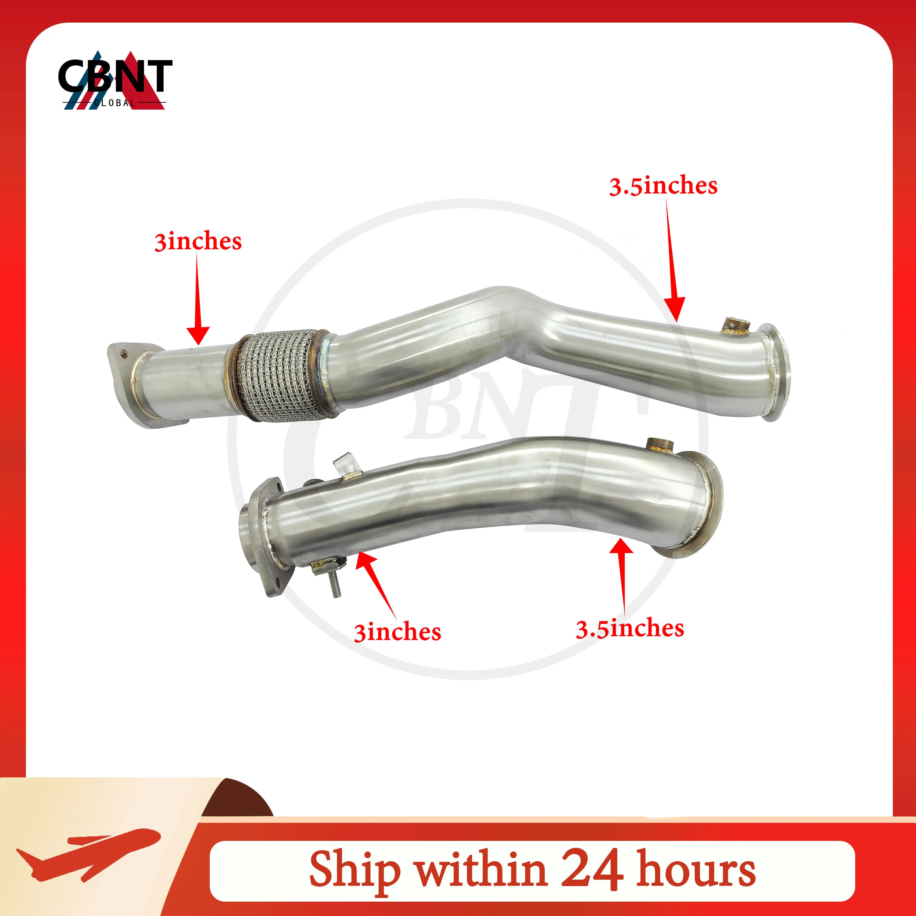 

High Quality CBNT Performance Downpipe for BMW S58 M3 G80 M4 G82 M2 G87 X3M G01 3.5" to 3" Exhaust Pipe Racing Downpipe