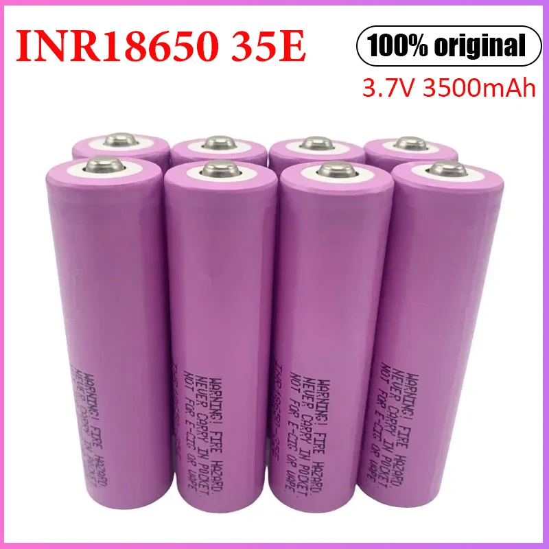 100% Original INR18650 35E rechargeable lithium-ion 3.7V 3500mAh 20A1-20 pcs discharge 18650 screwdriver battery flashlight