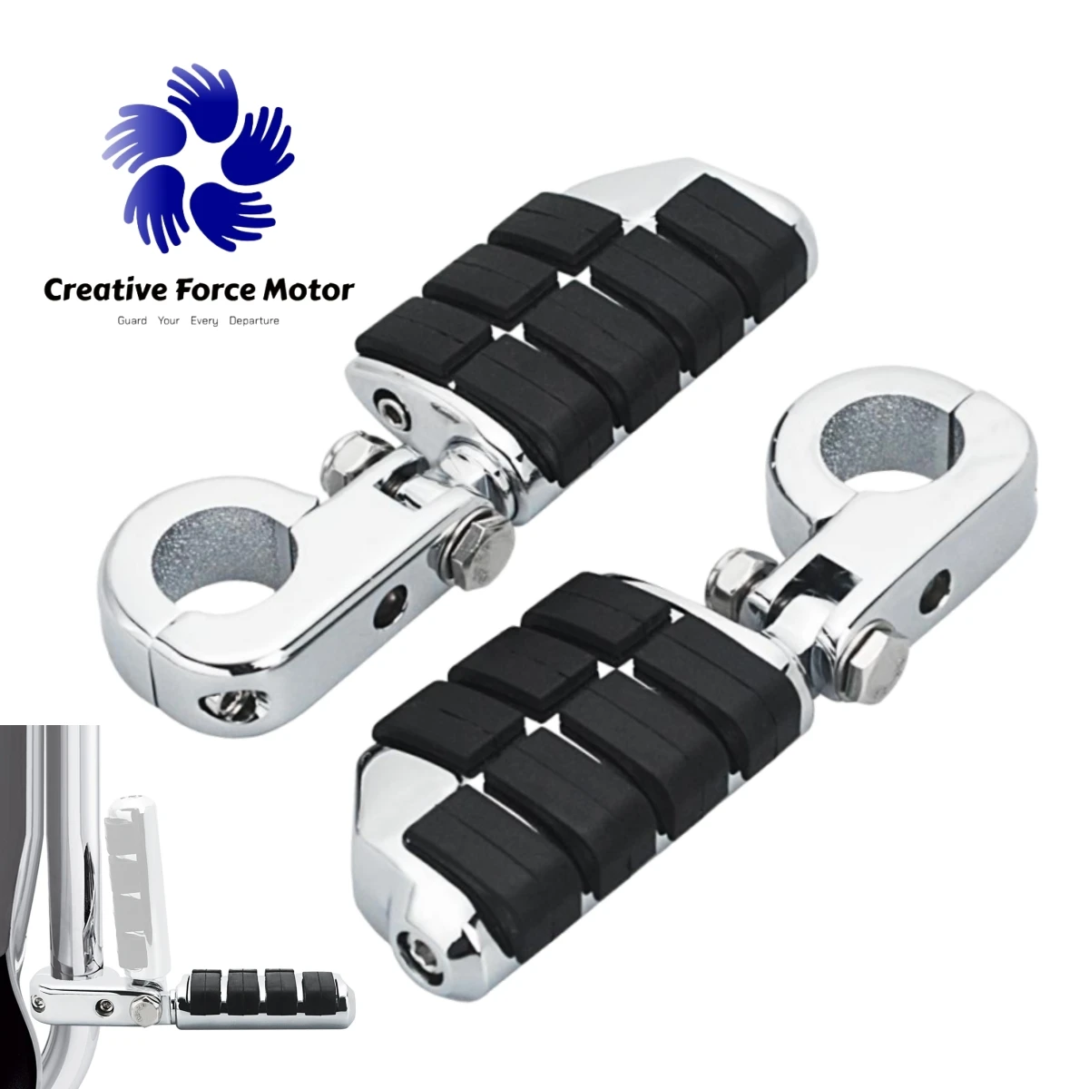 Motocykle Highway Footrest Mount Clamp Osłony silnika Crash Bar Foot Pegs Dla Harley Suzuki Yamaha Honda Kawasaki Dyna Low Rider S Softail 114 Road King Street Glide Akcesoria Motocyklowe