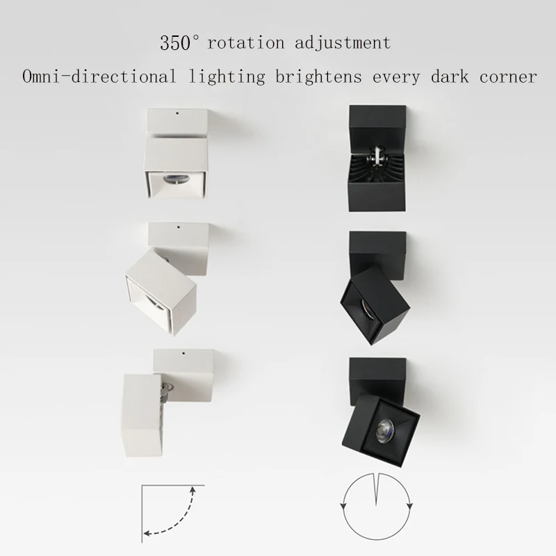 Imagem -03 - Dimmable Folding Cob Led Downlights de Teto Luzes Led de Teto Lâmpadas Rotativas Iluminação Interior ac 85265v 10w 15w