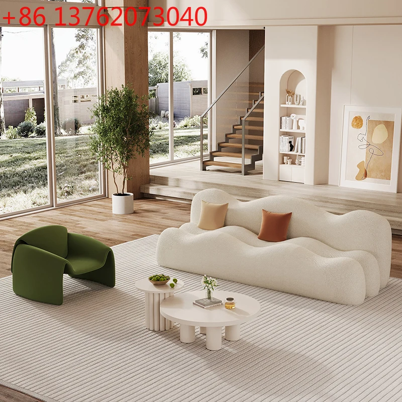 

Nordic Cream Style Office Sofa Modern Minimalist Living Room Clothing Store Beauty Salon Sofa Casual Fabric Furniture