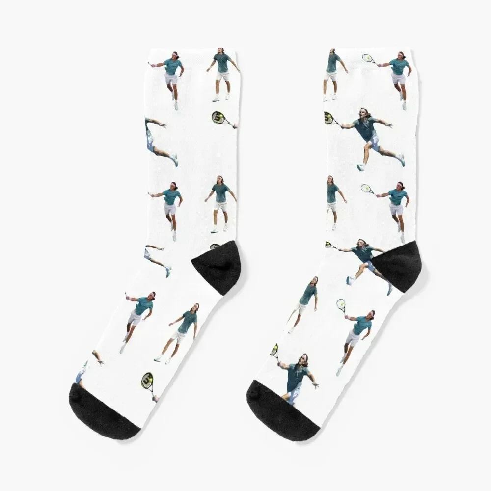 stefanos tsitsipas stickers pack Socks aesthetic halloween Novelties Socks Woman Men's