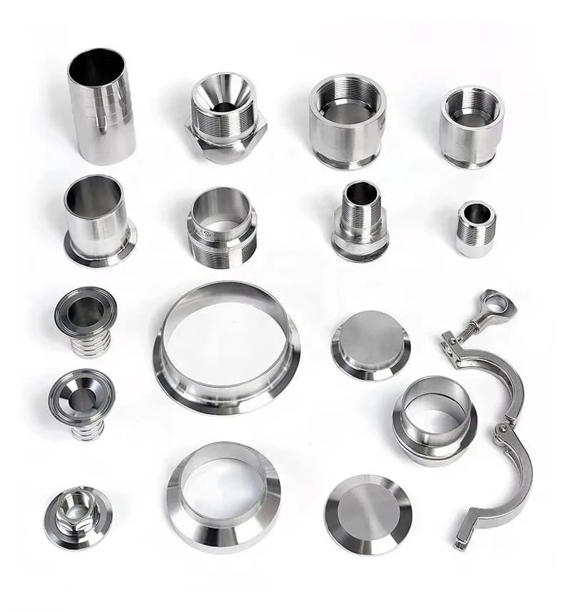 صناعة الأغذية Ss 304 316 صمام فراشة هوائي من الفولاذ المقاوم للصدأ ثلاثي المشبك