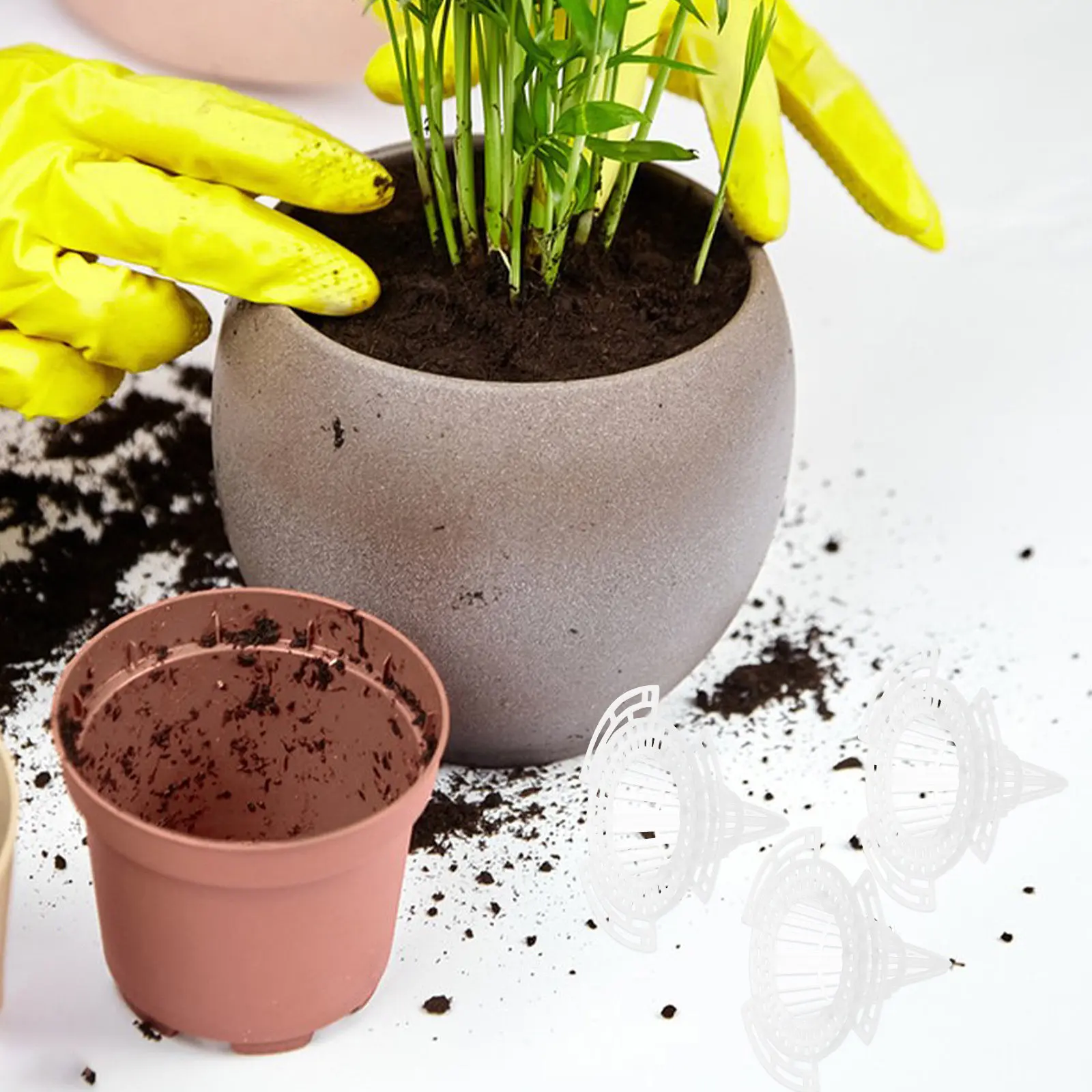 20Pcs Flower Pot Hole Mesh Pads PVC Cone Planter Drainage Mats for Ceramic Plastic Pots Garden Office Bonsai Accessories
