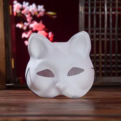 Blank White Mask Masquerade Mask Halloween Party Mask Diy Mesh Yarn Eyes Foxes Mask Hand-Painted Anime Cat Mask Drop Shipping