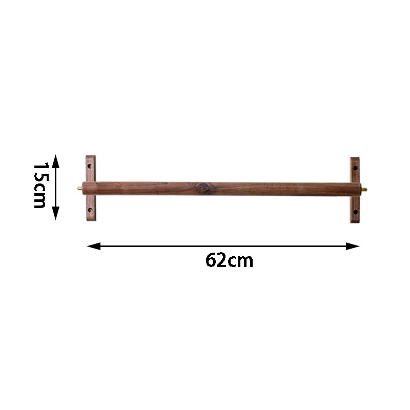 Solid Wood Coat Rack Wall Mounted Clothing Storage Display Hanger Bedroom Clothes Organizer Hanging Pole for Clothing Store