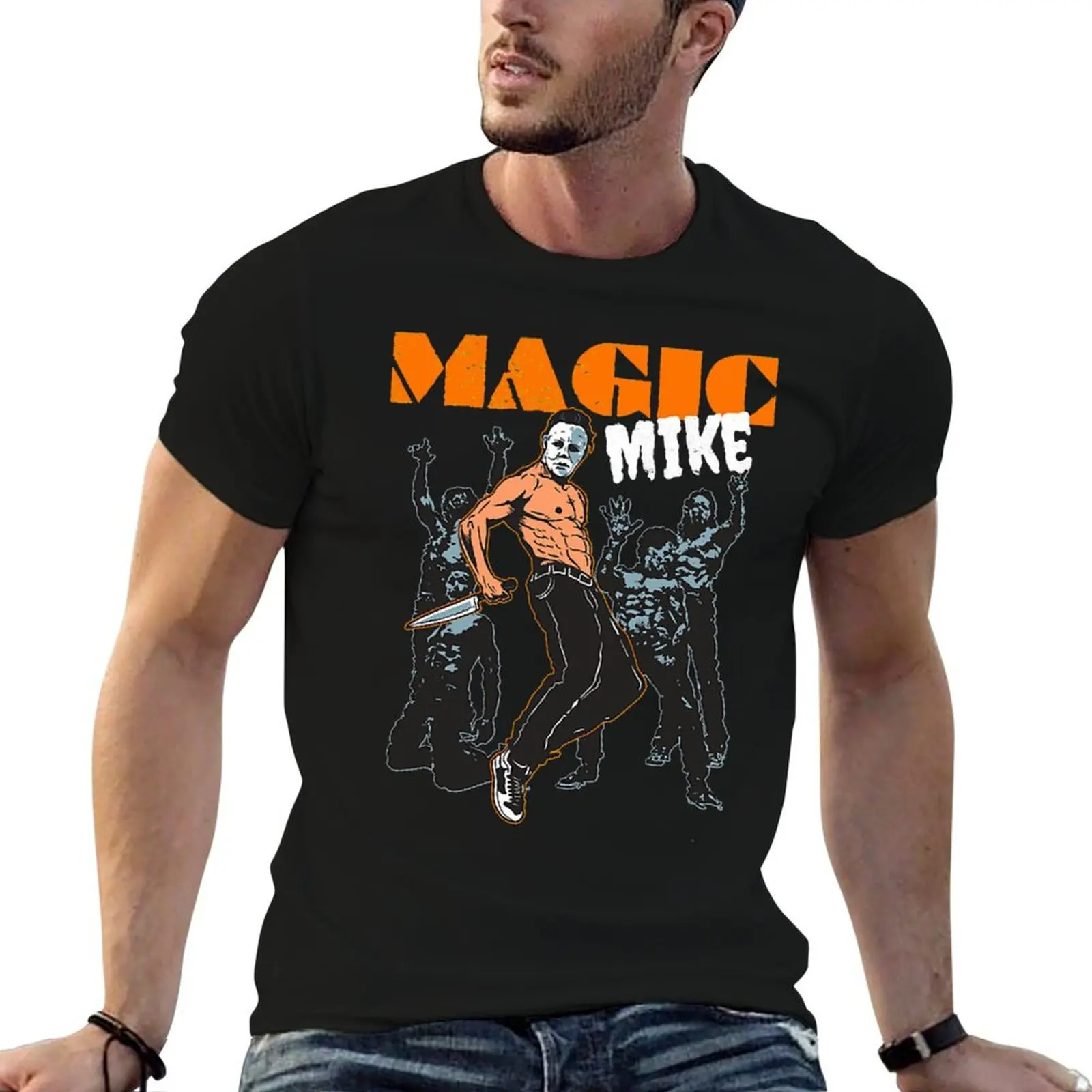 magic mike T-Shirt Work Daily Short Sleeve Top