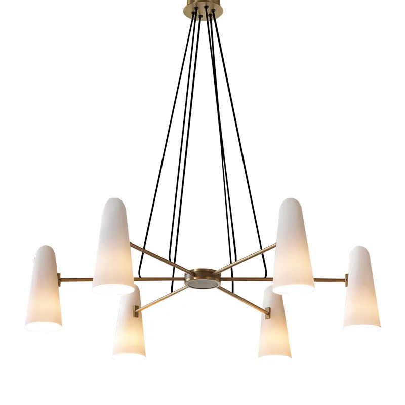 American simple all-copper living room chandelier dining room study bedroom model room