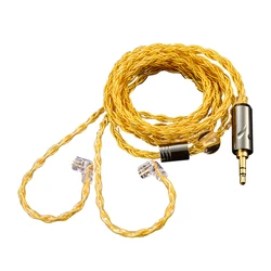 QKZ T1 cavo per cuffie cablato cavo di aggiornamento placcato argento a 8 fili cavo di aggiornamento per auricolari HiFi a 2pin da 0.75MM accessori per cuffie da 3.5MM