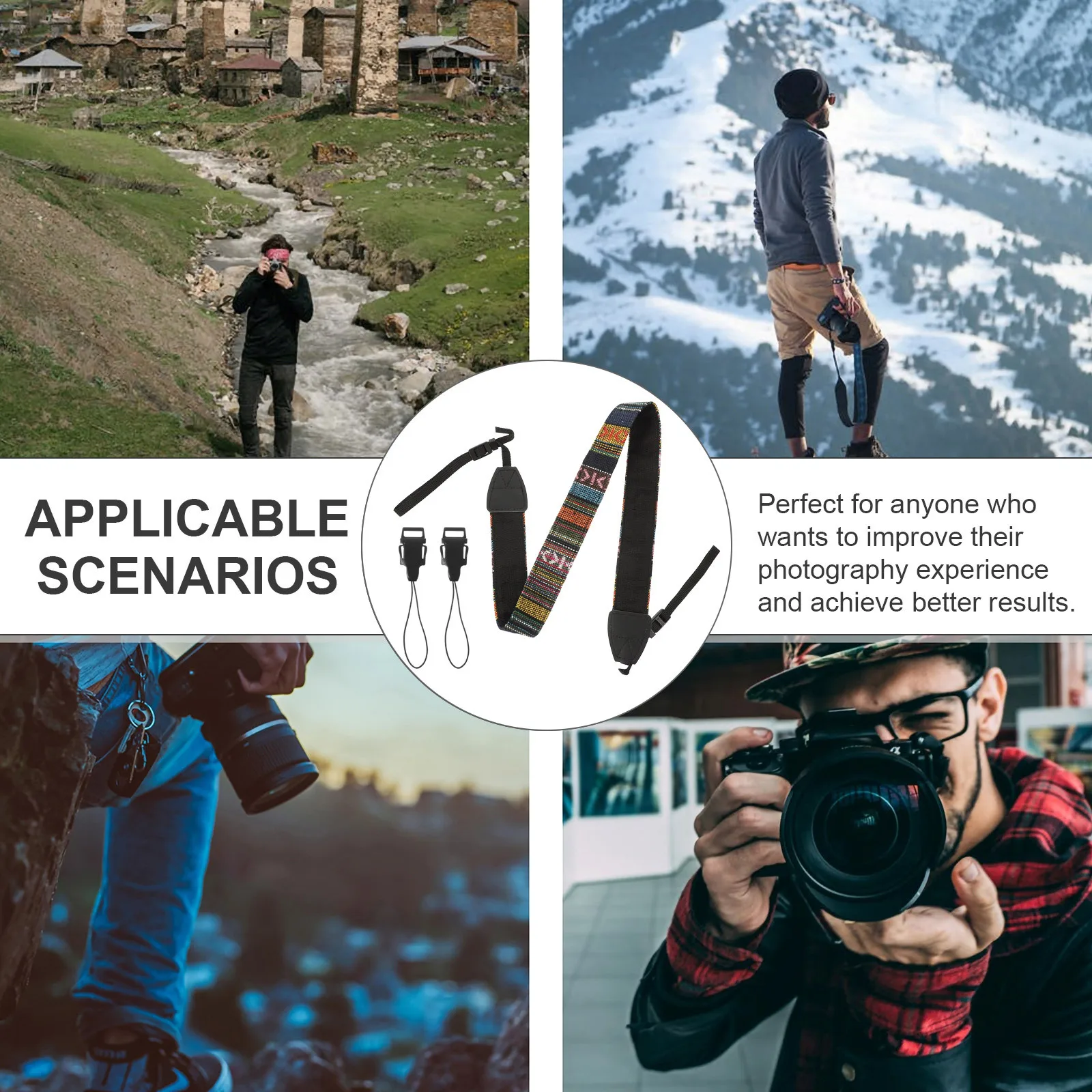 

1Pcs Camera Neck Shoulder Belt Adjustable Strap for Dslr Camera Comfortable Silk Material Outdoor Sports Use Strap Belt