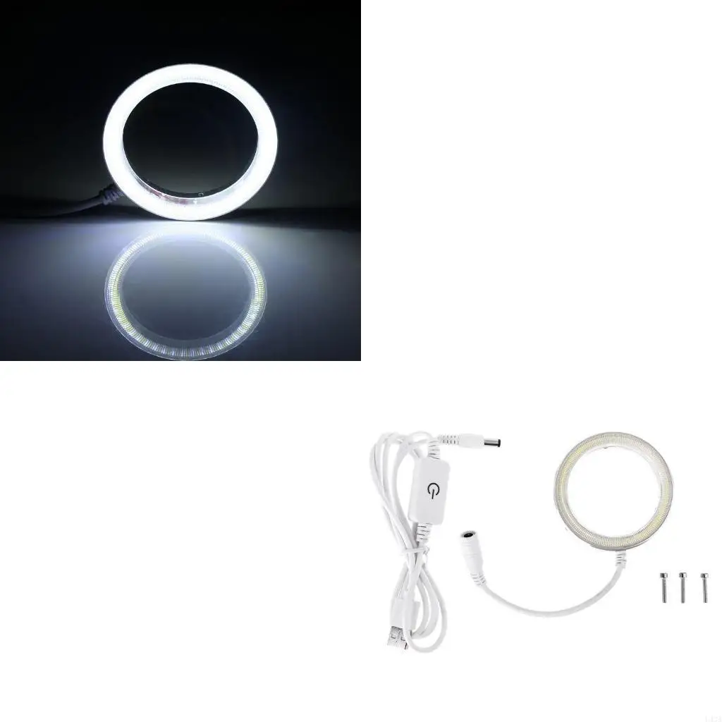 L43A USB Plug Microscope Ring Light Microscope Accessories Adjustable Ring Light Shadowless Lamp Plastic for Shell Durabl
