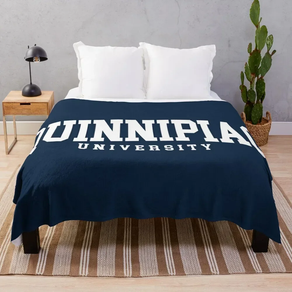 quinnipac - college font curved Throw Blanket manga Blankets For Bed Blankets