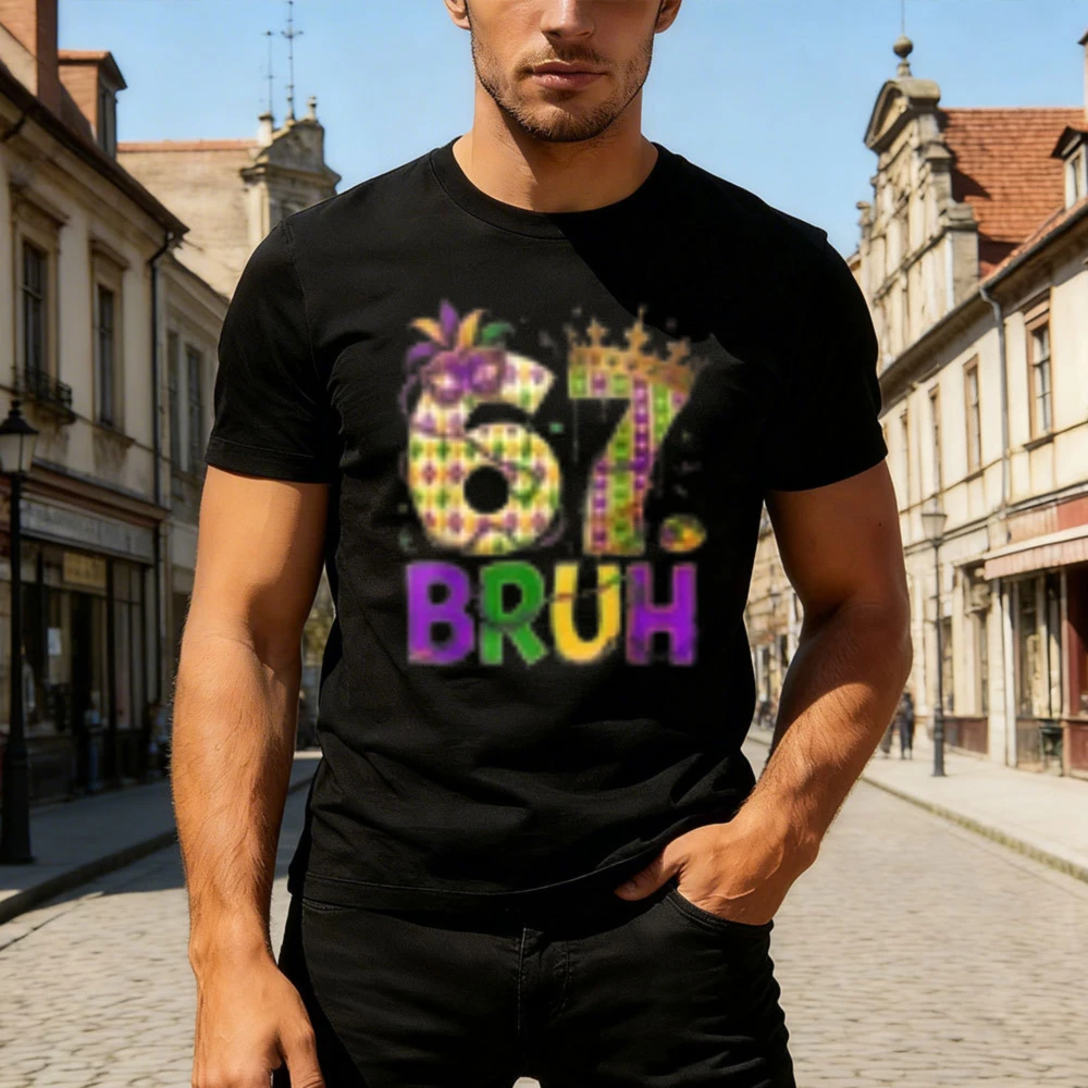 67th Birthday Celebration Mardi Gras Style Men T-Shirt High Quality Cotton Unisex Fit Party Gift for Him Birthday Shirt