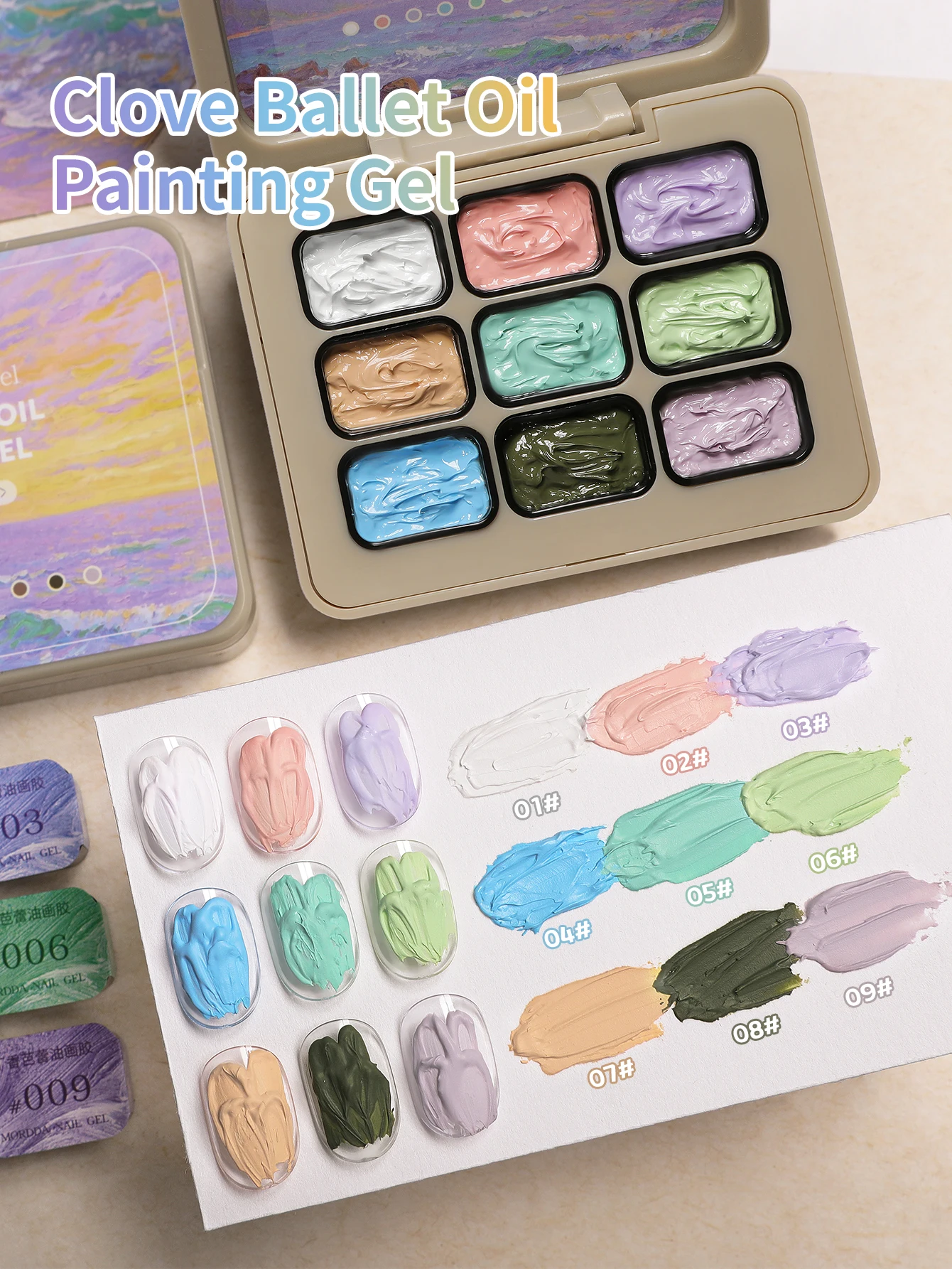 9色オイルパッティンググルー スマッジ缶入り 高彩度 人気 セミソリッドネイルポリッシュグルー ネイルサロン マニキュア DIY