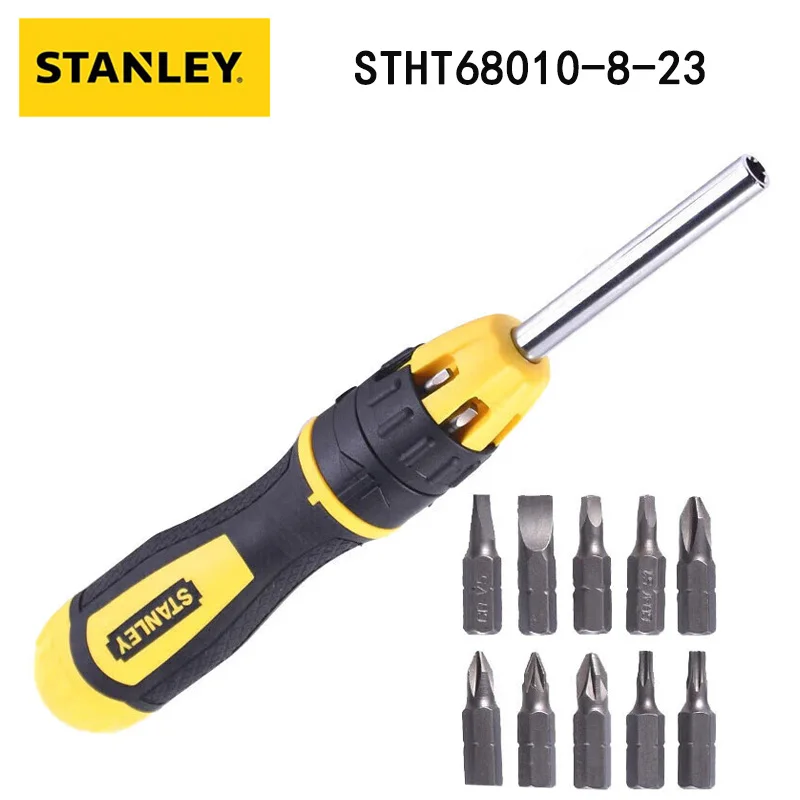 Stanley STHT68010-8-23 Ratchet Changeable Head Screwdriver Multifunctional Changeable Head Screwdriver Cross Slotted 11pcs