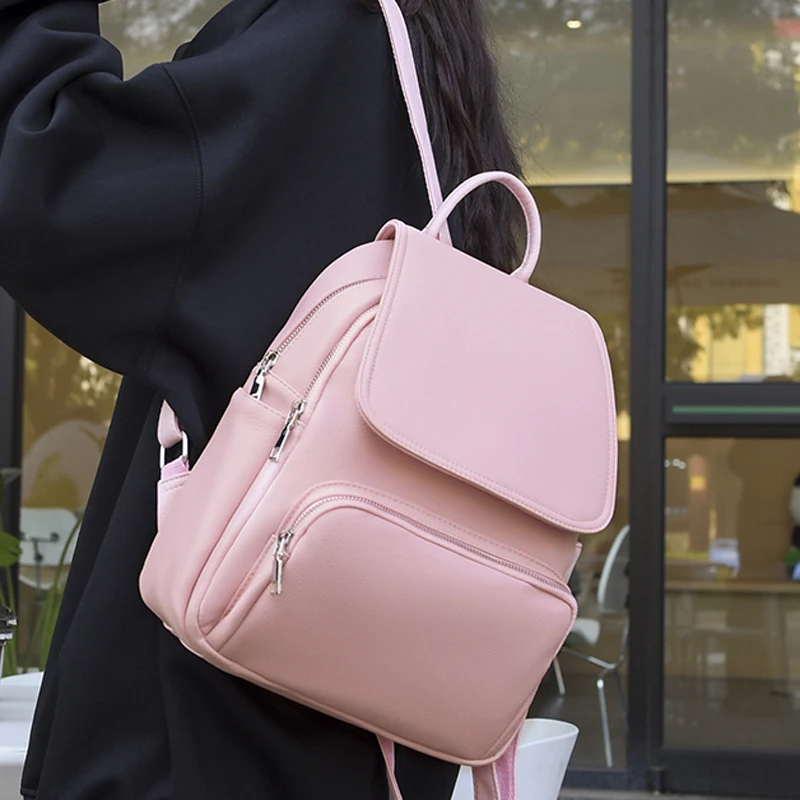 2024 Women Backpack High Quality Female Soft Leather Backpacks Fashion Travel Bags for Teenage Girls Luxury Designer Backbags