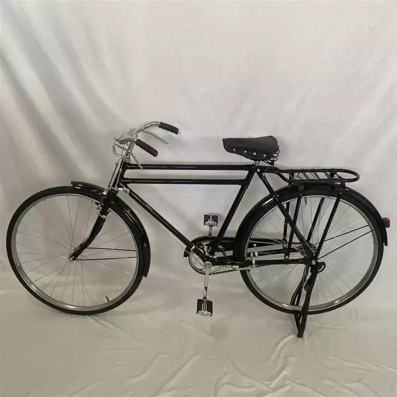 Vintage 28-Zoll traditionelles Lastenfahrrad, City-Walking-Bike, kariert, für Erwachsene, Herren, 28 Zoll, Doppelhebelbremse