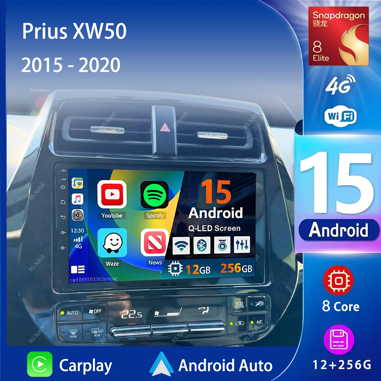 Android 15 Carplay Auto Car Radio Multimedia Player For Toyota Prius XW50 2015-2020 WIFI+4G DSP Autoradio Stereo 2din Head Unit