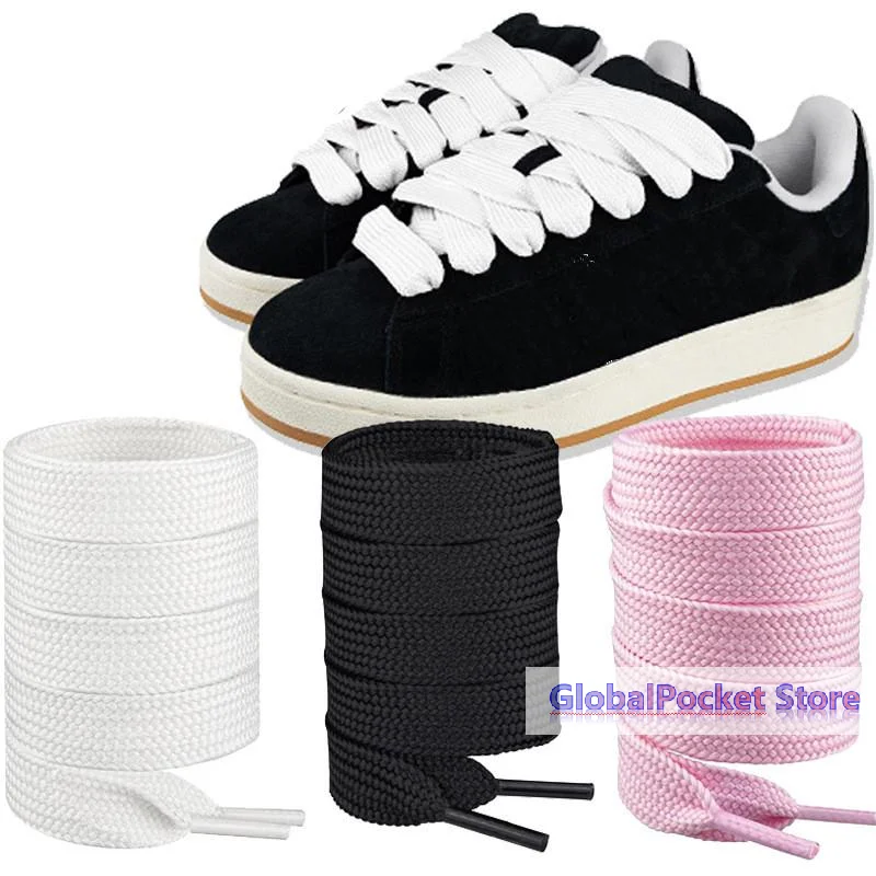 [TG823]2CM Wide Fat Shoe Laces For Sneakers Fashion Colorfast Replacement Laces For Shoes Classic Cotton Rope Flat Laces