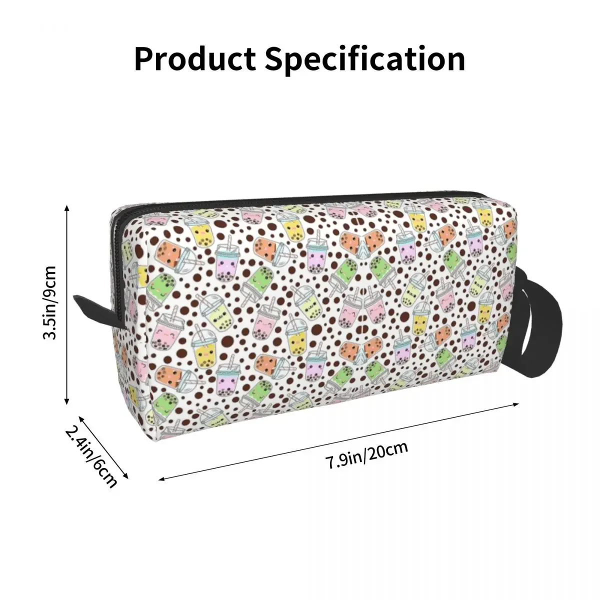 Yummy Bobba Bubble Tea Makeup Bag Cosmetic Organizer Storage Dopp Kit Toiletry Cosmetic Bag for Women Beauty Travel Pencil Case