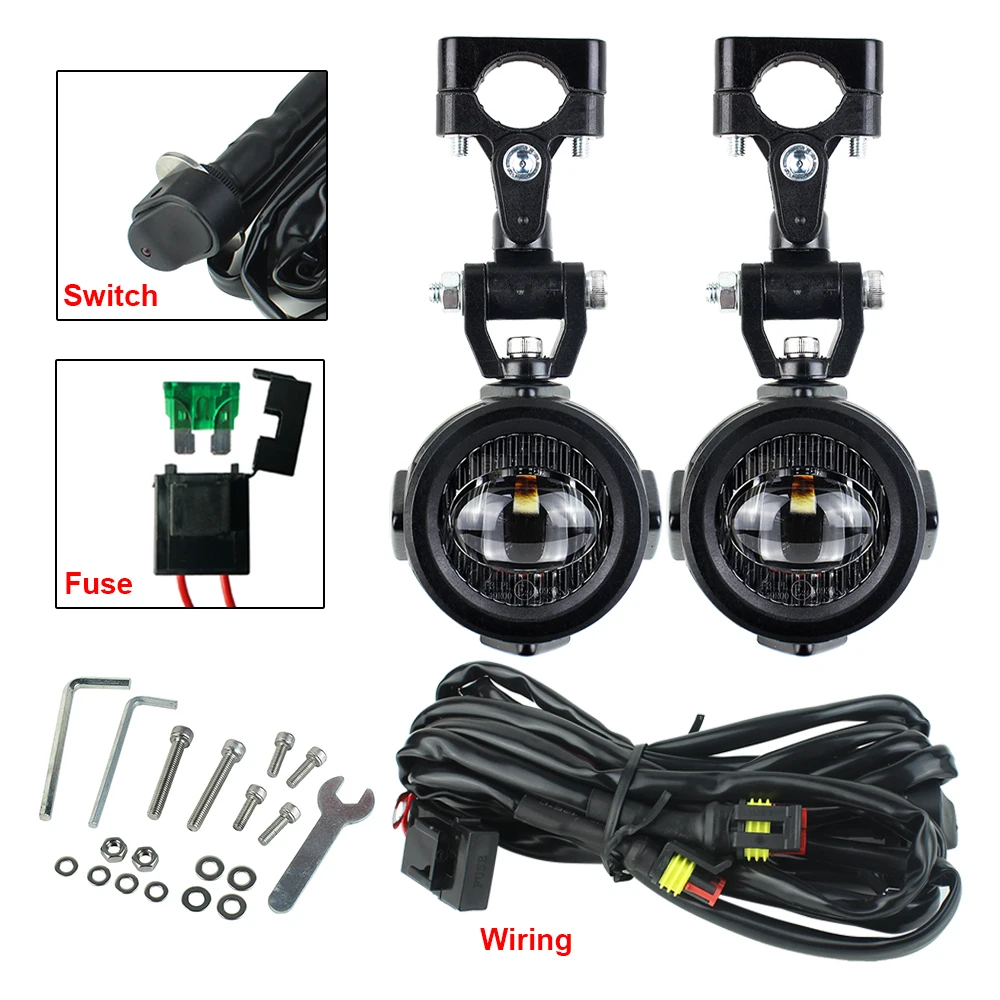 Motorcycle fog light Upgrade Auxiliary Lights Brighter Lamp 24W 6000K for BMW R1200GS F800GS F700GS F650 K1600 Universal Lights