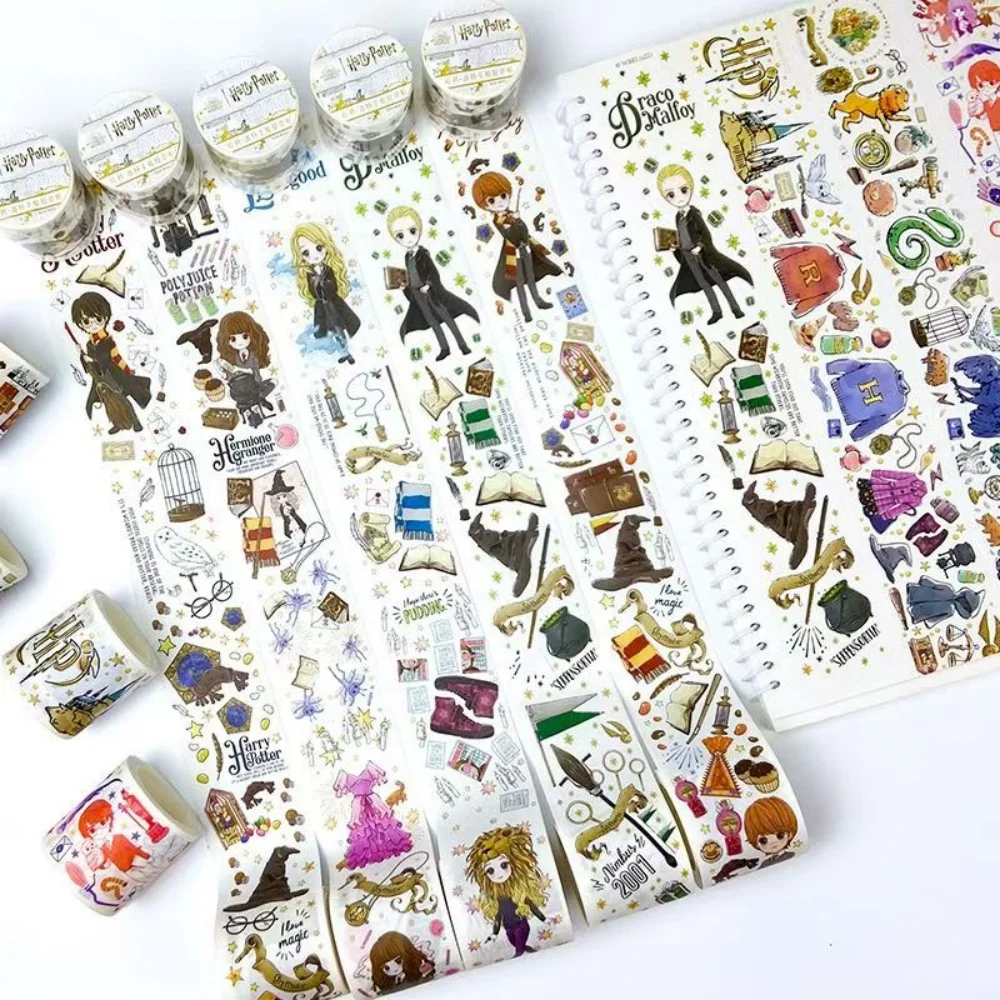 本物のハリーポッター漫画テープステッカーかわいいハーマイオニーロン・マルフォイ手作り装飾ステッカーおもちゃプランナー文具デカール