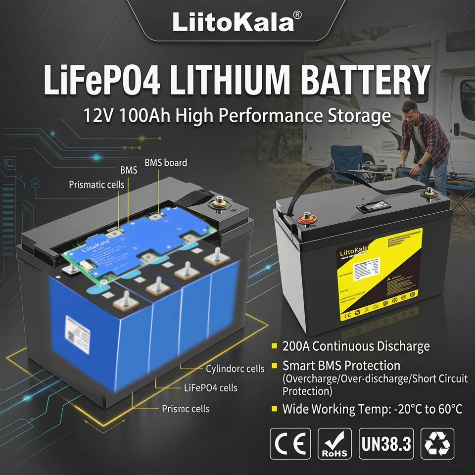 Batería LiFePO4 LiitoKala de 12V 100Ah