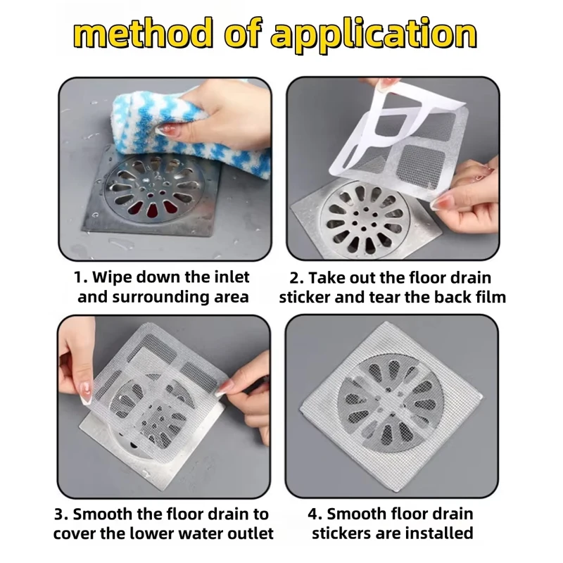 6-40 stücke Einweg Haar Catcher für Dusche Mesh Dusche Ablauf Abdeckungen Boden Waschbecken Sieb Filter Mesh Aufkleber Bad zubehör – Detail 8
