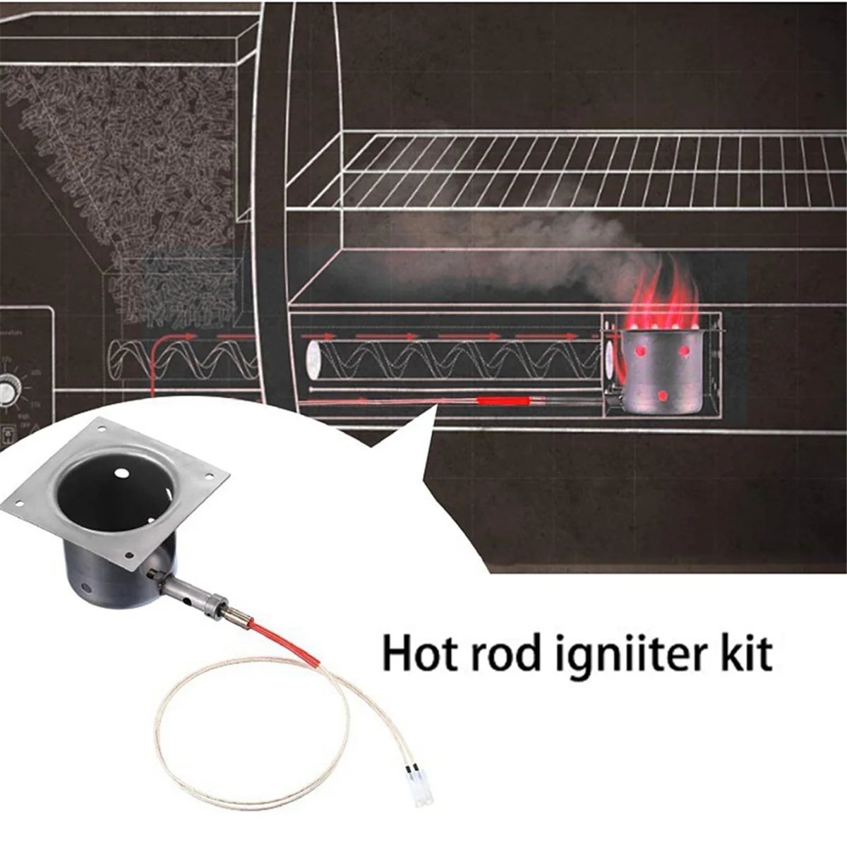 Hot Rod Ignitor Kit Replacement Grill Starter for Traeger Camping Chef Pit Boss Pellet Grills for BBQ Pro Parts