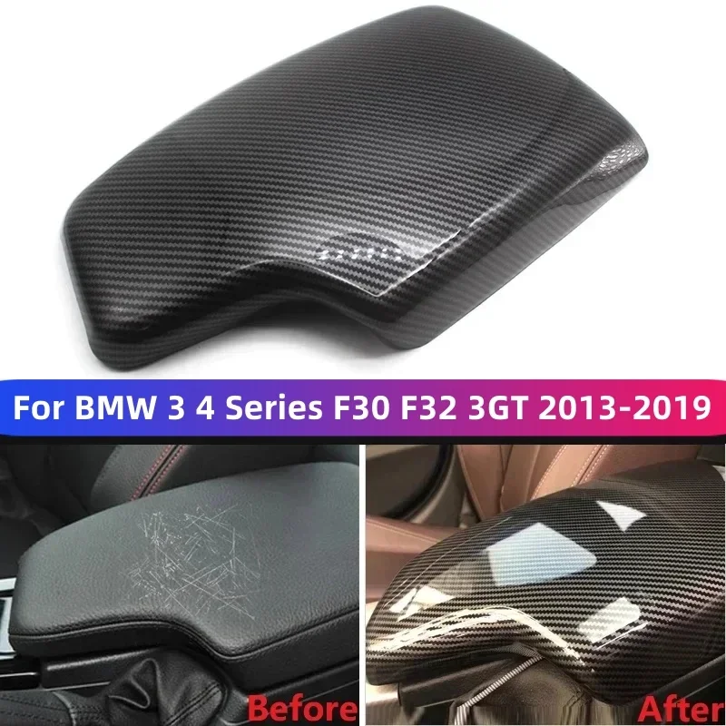 

For BMW 3 4 Series F30 F32 2013-2019 Carbon Fiber Car Center Console Armrest Box Pad Protection Cover Auto Interior Accessories