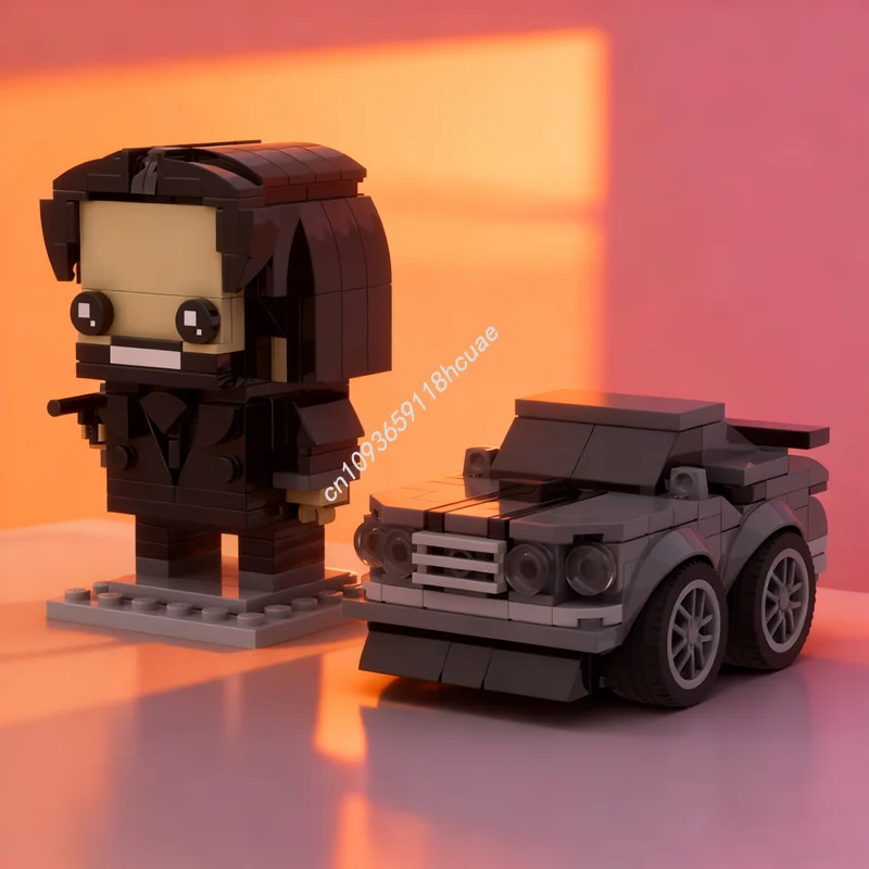 311 Stück MOC John Wick Forded Mustangesd Brickheaded Modell Bausteine Spielzeug Architektur DIY Weihnachtsgeschenke Idee Ziegel Kinder