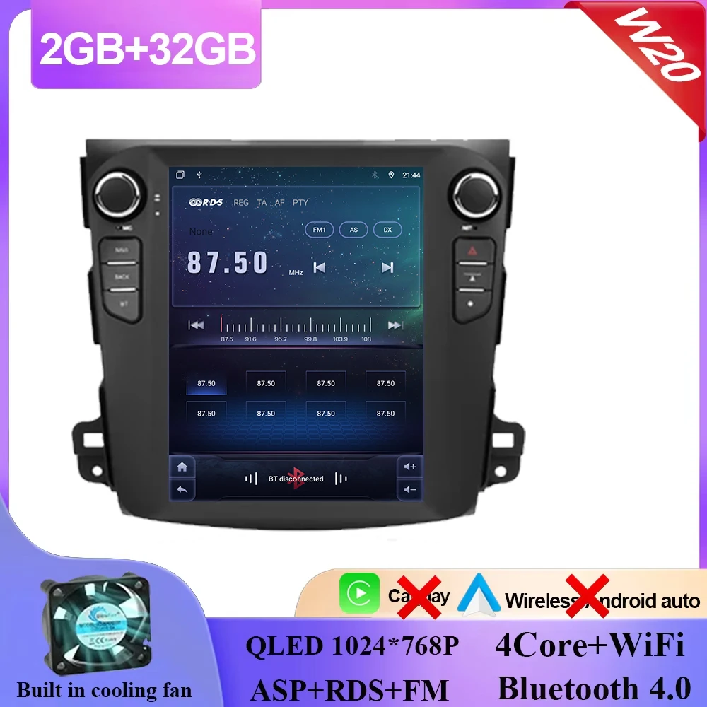 9.7 "Android 16 Voor Mitsubishi Outlander Xl 2 2008-2011 Autoradio Multimedia Speler Stereo Navigatie GPS Carplay 4G HDR Scherm